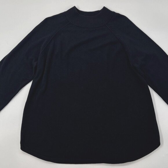 Kim Rogers Sweaters - Kim Rogers Sweater Womens Large Black Mock Neck Relaxed Fit Knit Cotton Winter